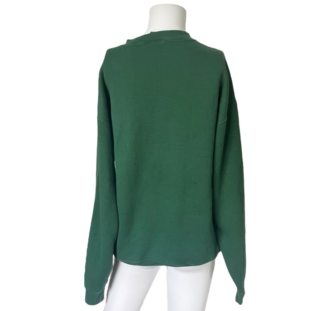 Vintage Green Sweatshirt with Colorful Cat Appliqué - Picture 2 of 10